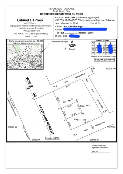 1 lot avec plan + mandat notarié au bord du goudron