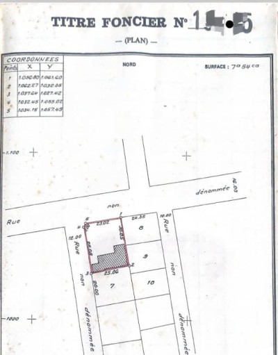 un grand immeuble R+1 sur 1 lot 1/4 avec titre foncier