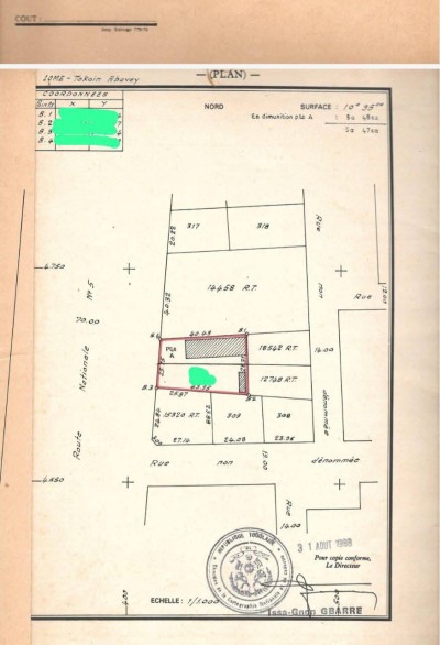 1 lot avec titre foncier au bord du goudron
